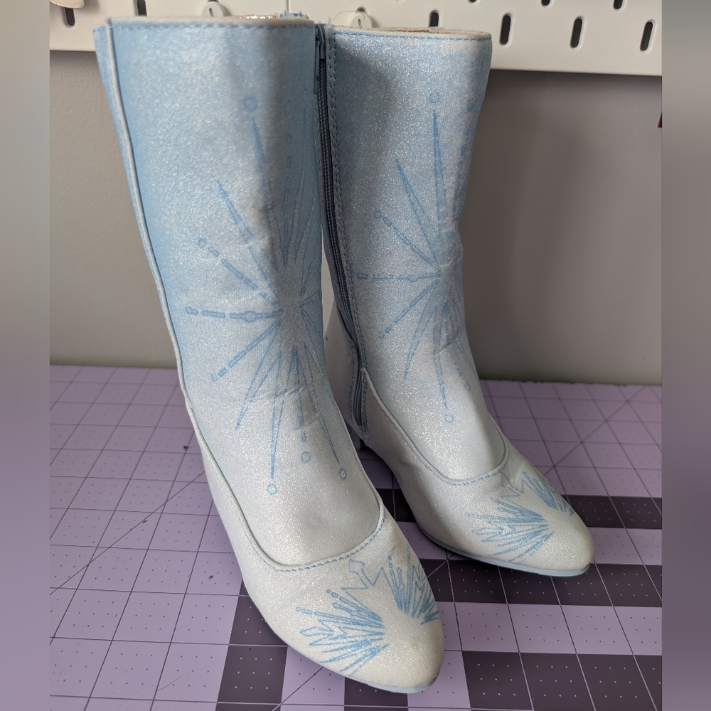Disney Store Frozen II Elsa Boots Costume Shoes deluxe Girls Size toddler 11/12